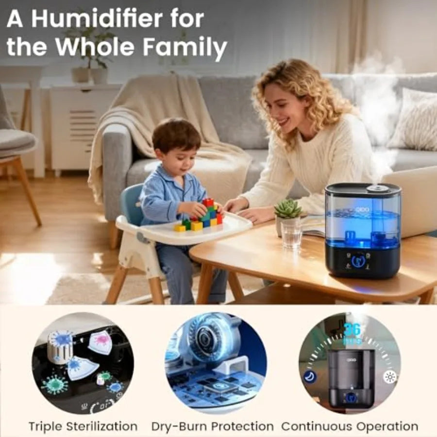 Smart Humidifier For Bedroom With Essential Oil Diffuser