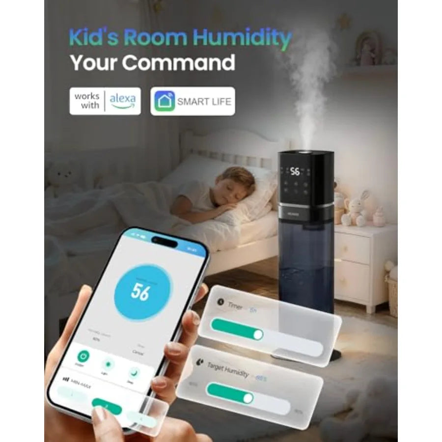 Smart Humidifier For Large Rooms Top Fill Mist Bedroom