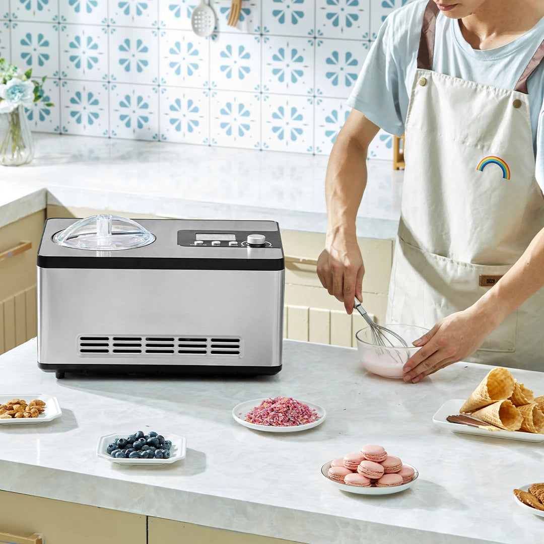 SucceBuy Automatic Ice Cream Maker With Built-In Compressor