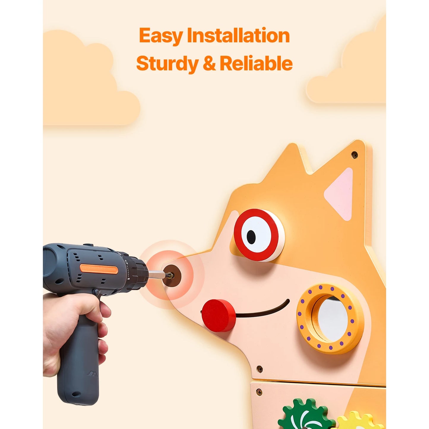 SucceBuy Puppy Kids Wall Busy Panels 12 Activities Board Montessori