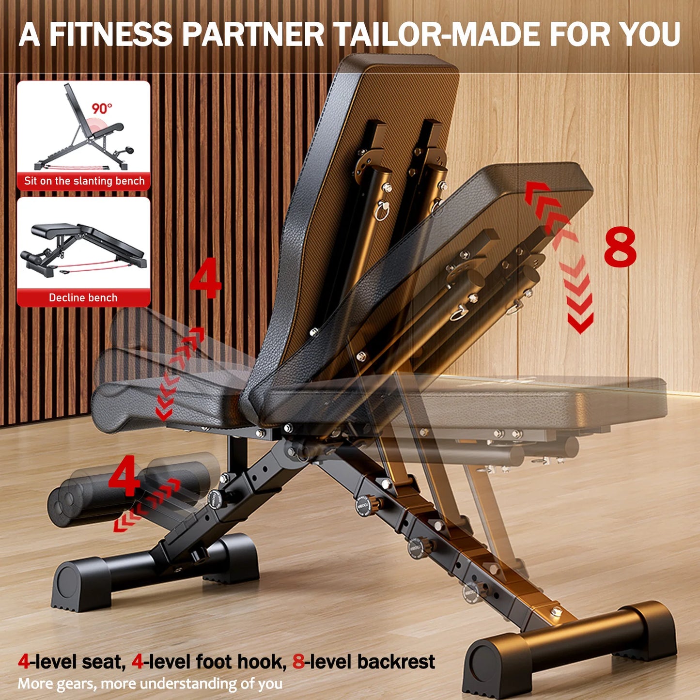 Multifunction Weight Bench For Full Body Workout Adjustable Foldable 1000Lb