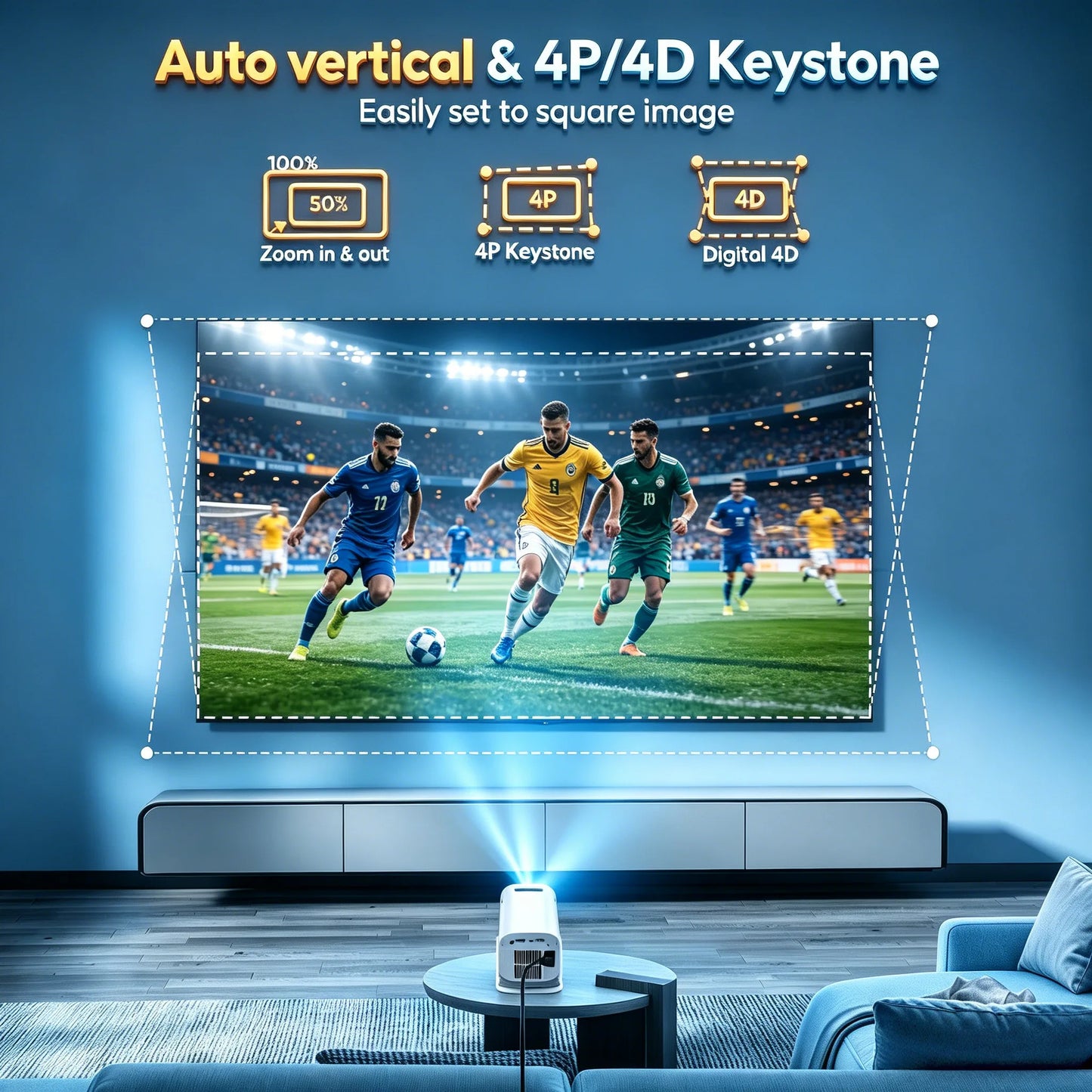 XGODY 4K LED Projector 12000 Lumens Brightness WiFi 6