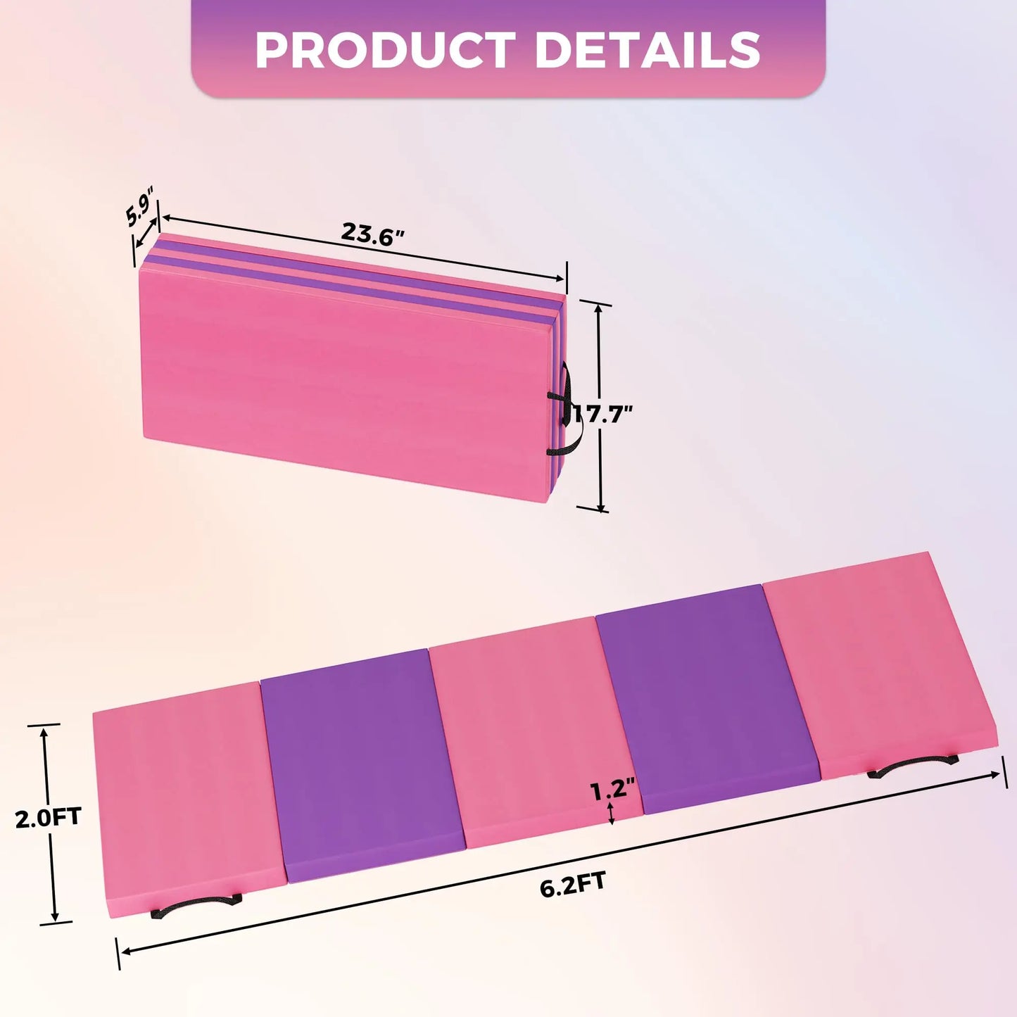 HiMISS Gymnastics Mat Fourfold And Fivefold Tumbling Mats Foam Core