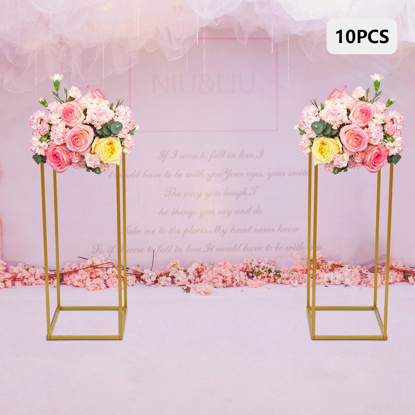 10 Piece Metal Flower Rack Set For Wedding And Events
