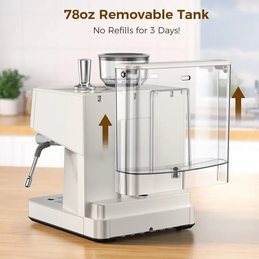 XMSJ 20 Bar Espresso Machine With AntiClog Grinder And Frother
