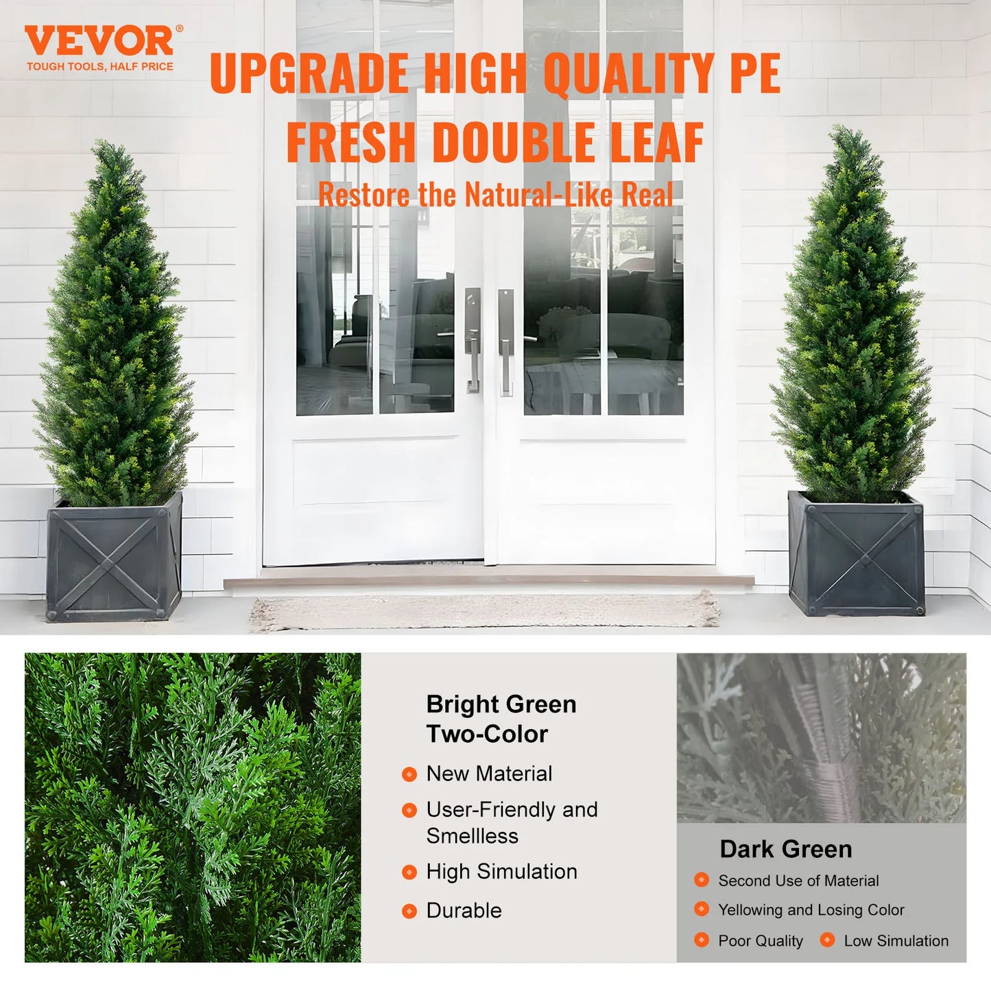 SucceBuy Artificial Cedar Topiary Tree for Indoor Outdoor Decor