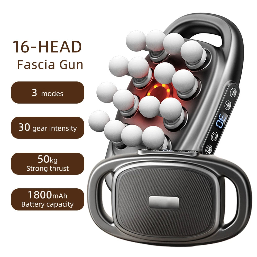 Foreverlily 16-Head Fascia Gun High Frequency Body Massage Massager