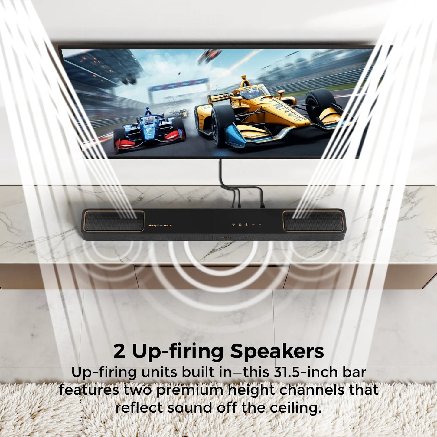 Ultimea 460W 5.1.2ch Dolby Atmos Sound Bar With Surround Speakers