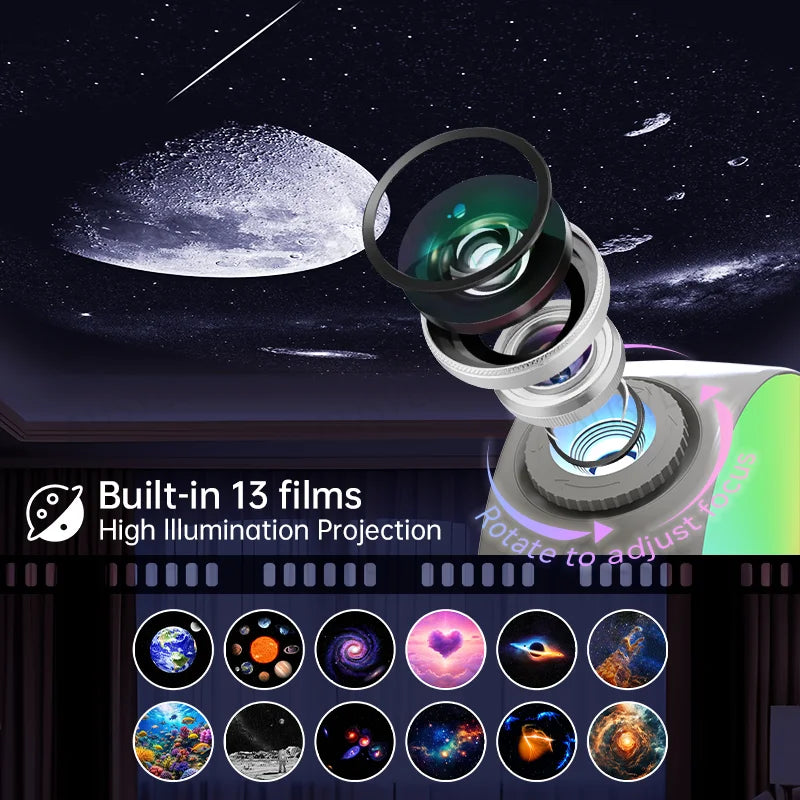 AUSYLE Galaxy Projector Night Light 13 In 1 Star Projector