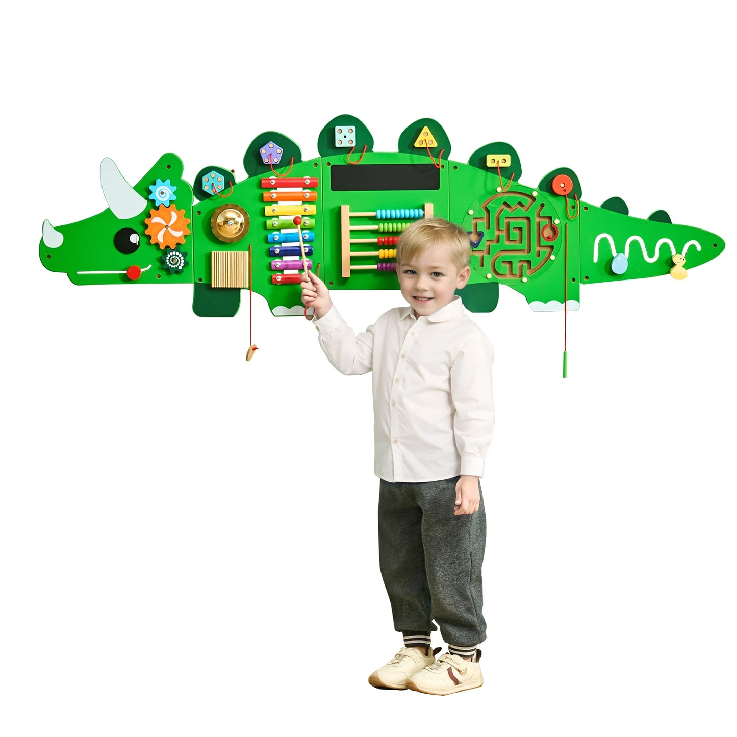 Dinosaur Kids Busy Wall Board With 11 Activity Panels Gift