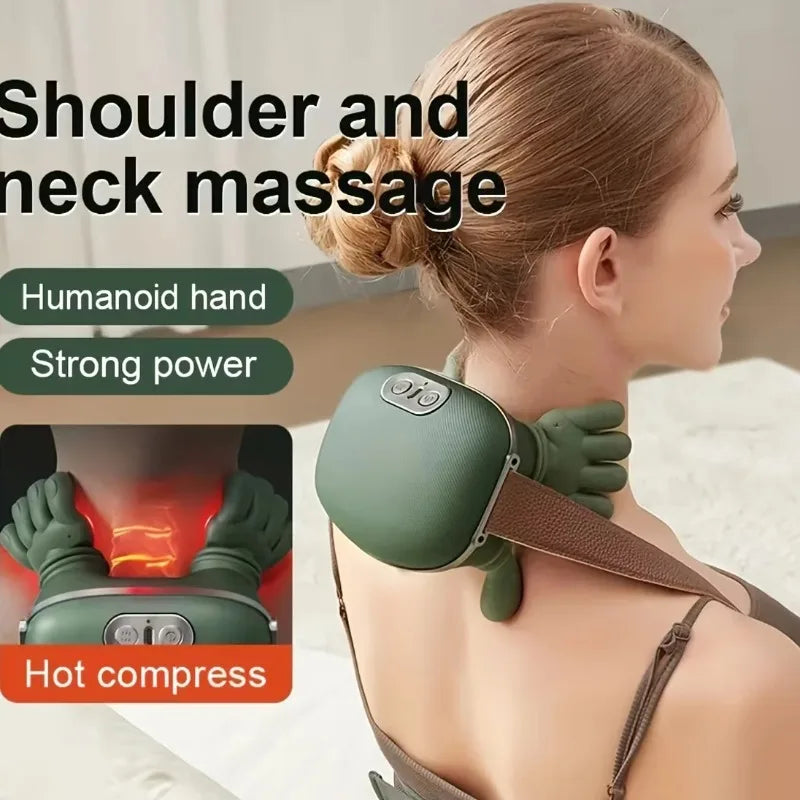 Neck And Shoulder Massager Shiatsu Pillow With Heat Wireless Portable