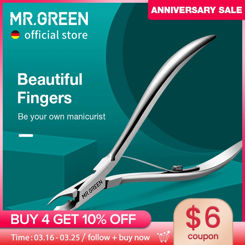 MR.GREEN Cuticle Nipper Manicure Scissors Stainless Steel Tweezers