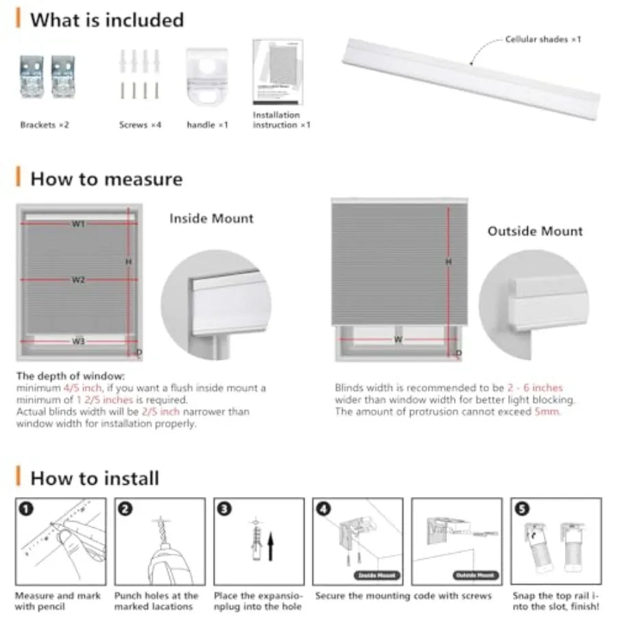 Cordless Blackout Cellular Shades For Windows With Thermal Insulation