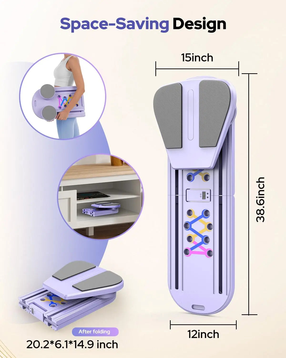 Foldable Pilates Reformer Set 7 In 1 MultiUse Portable Board