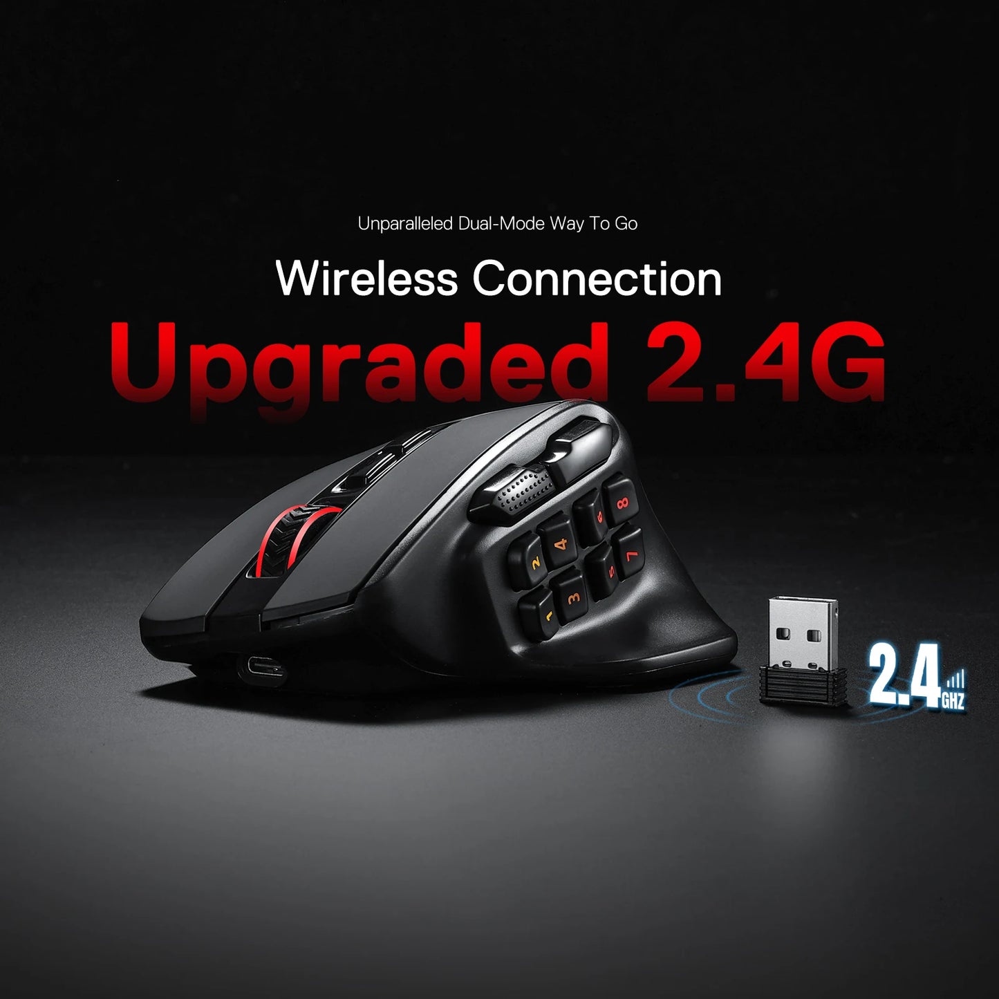 Redragon M811 PRO Wireless MMO Gaming Mouse 15 Programmable Buttons