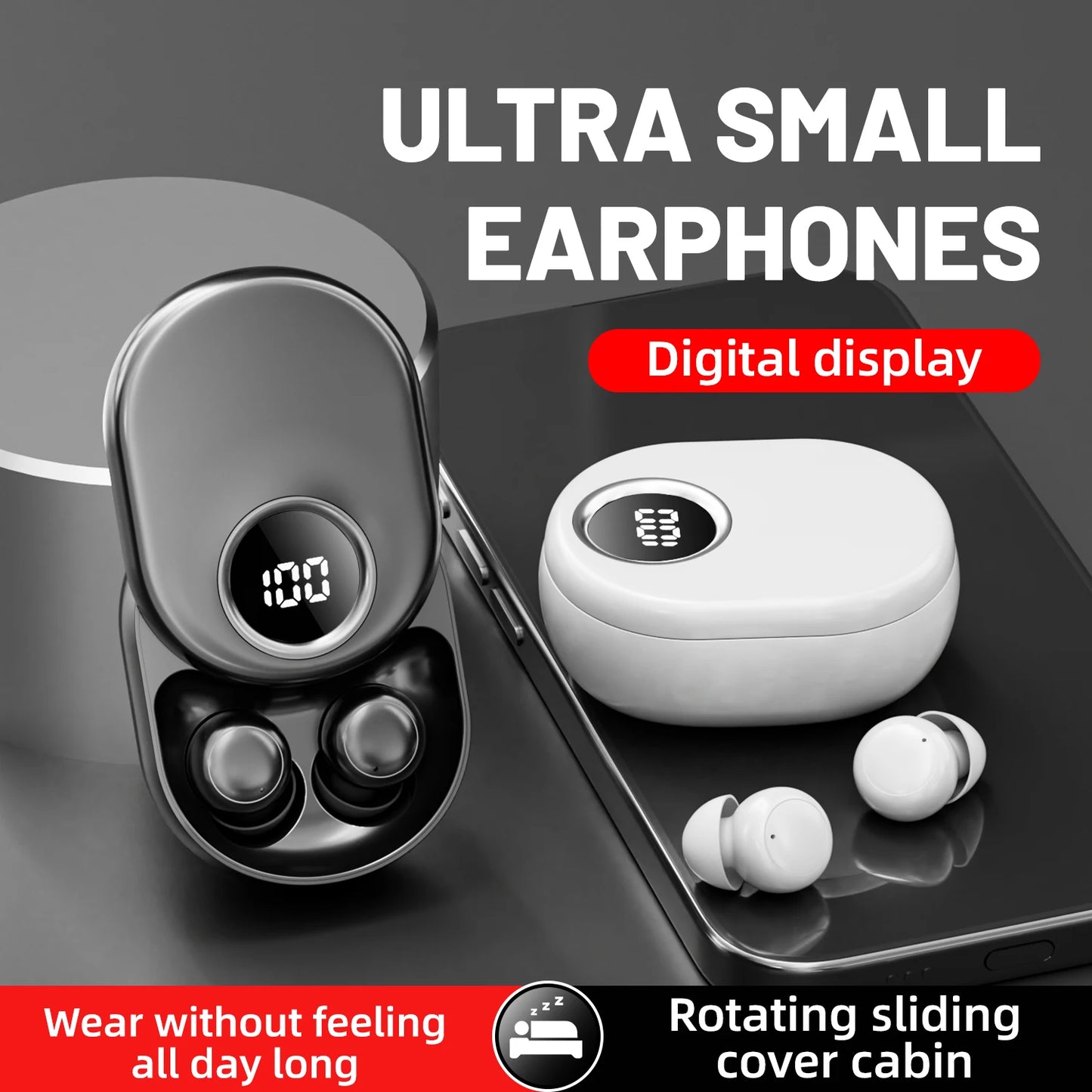 Shuke Bluetooth Wireless Sleep Earbuds With Active Noise Canceling