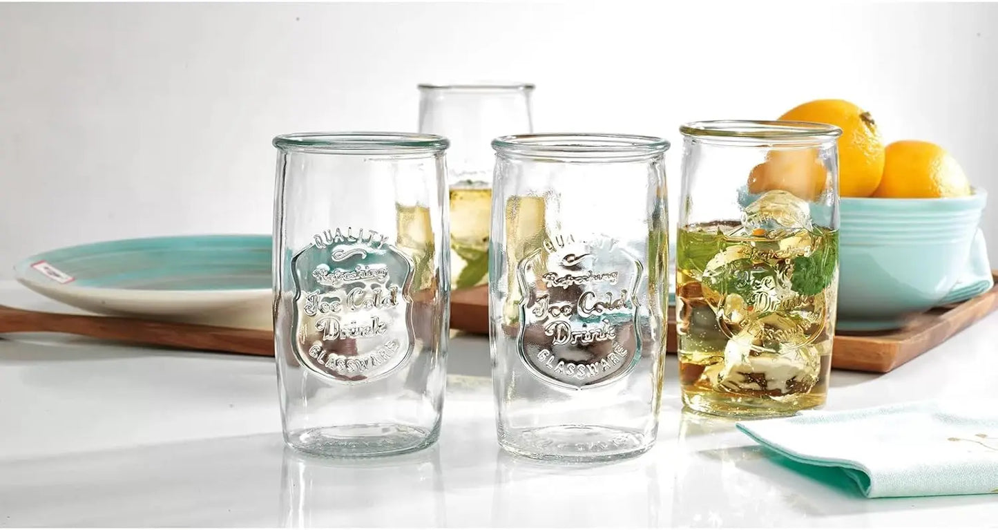 Vintage Italian Style Clear Tumbler Set of Glassware