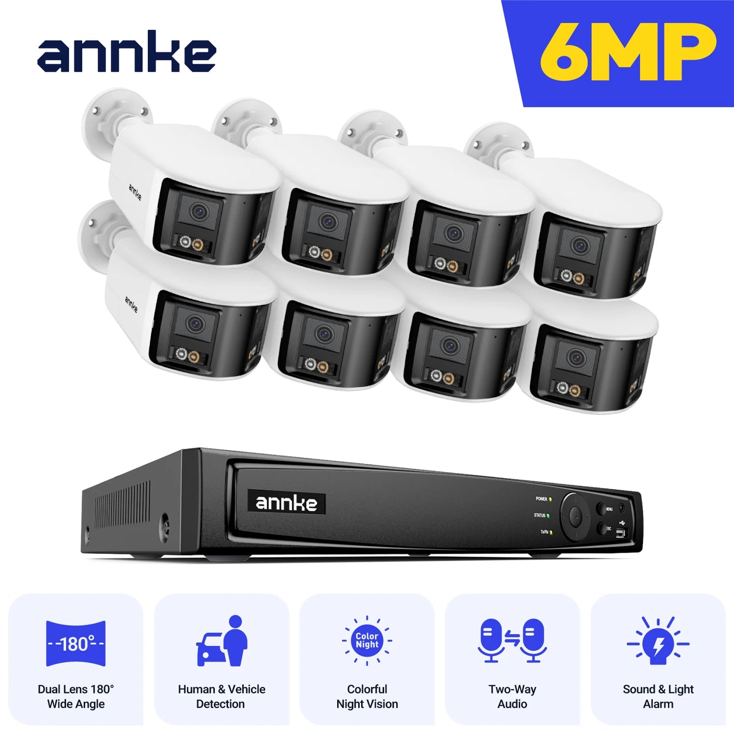 ANNKE 4K Security Camera System With 180 Degree Panoramic Lens