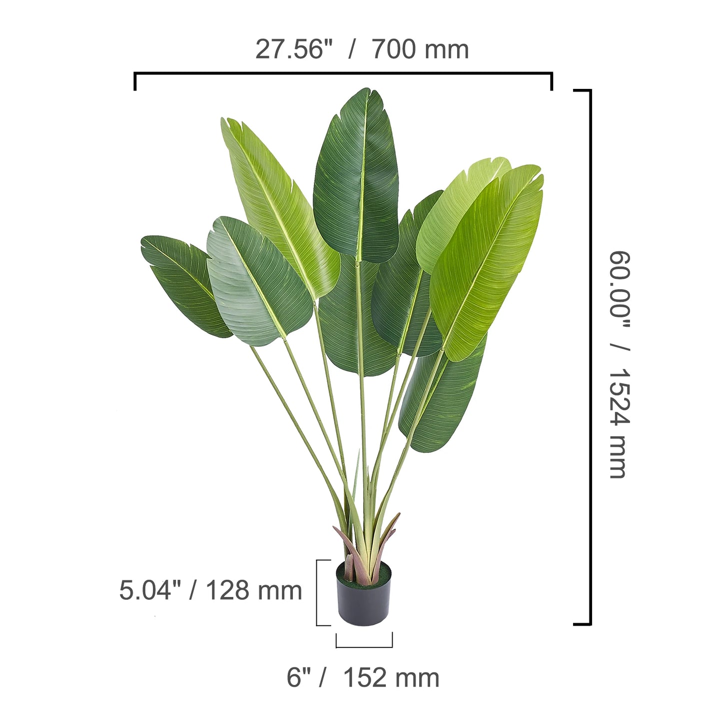 SucceBuy Artificial Palm Tree Faux Plant With Anti Tip Stability For Home