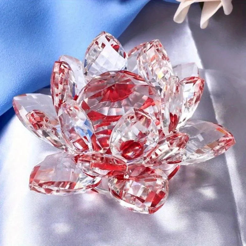 Crystal Lotus Paperweight Figurine For Home Decoration And Gifts