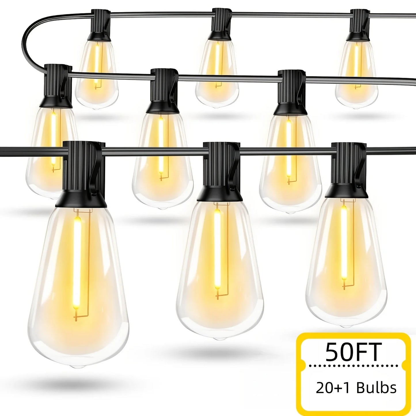 Bhony LED Outdoor String Lights ST38 Waterproof Patio Balcony 2700K