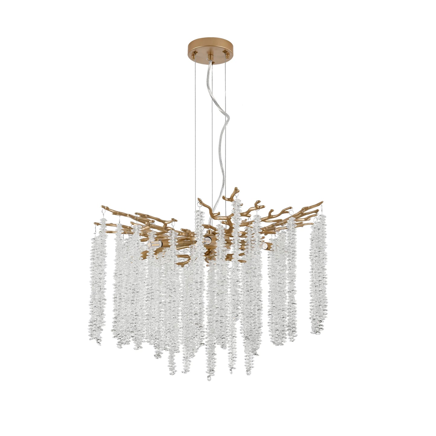 Longree Modern Pendant Light With Cascading Crystal Strands