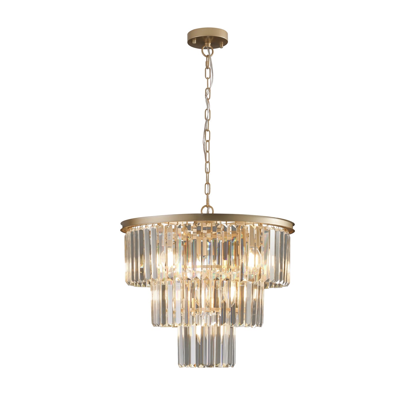 Longree Three Fourth Tier Crystal Chandelier Ceiling Light Elegant