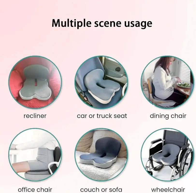 Premium L Shaped Memory Foam Seat Cushion With Lumbar Support