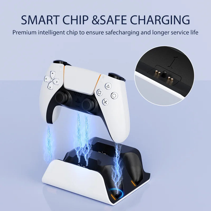 bibuks Dual Fast Charging Dock for PS5 Wireless Controllers