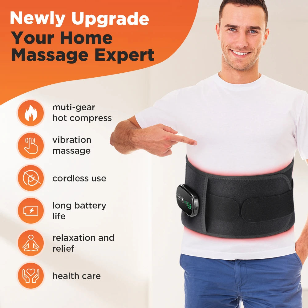 Hailicare Heated Waist Belt With Lumbar Support And Massage