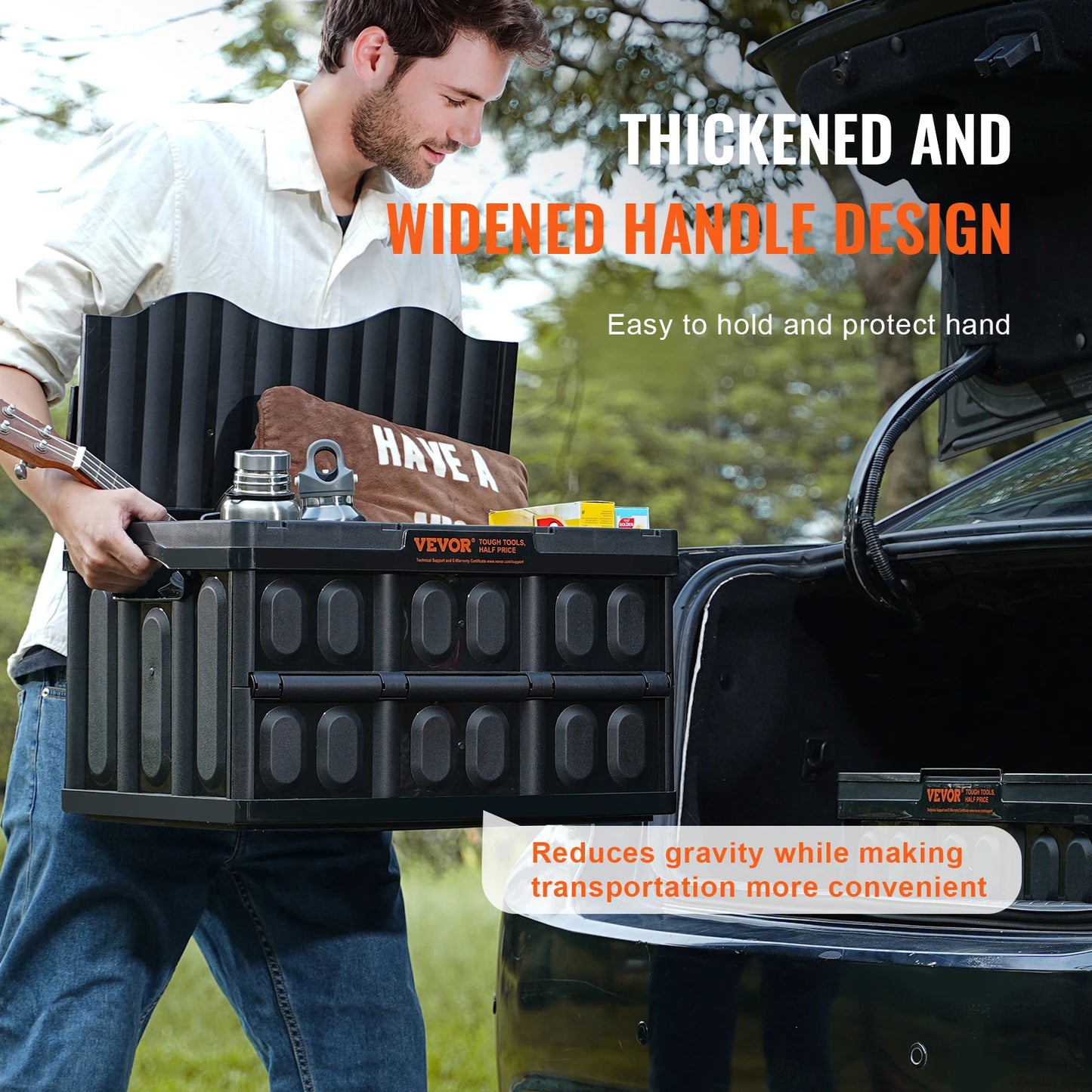 Three-Piece Collapsible Storage Bins With Lids 45L/65L Set