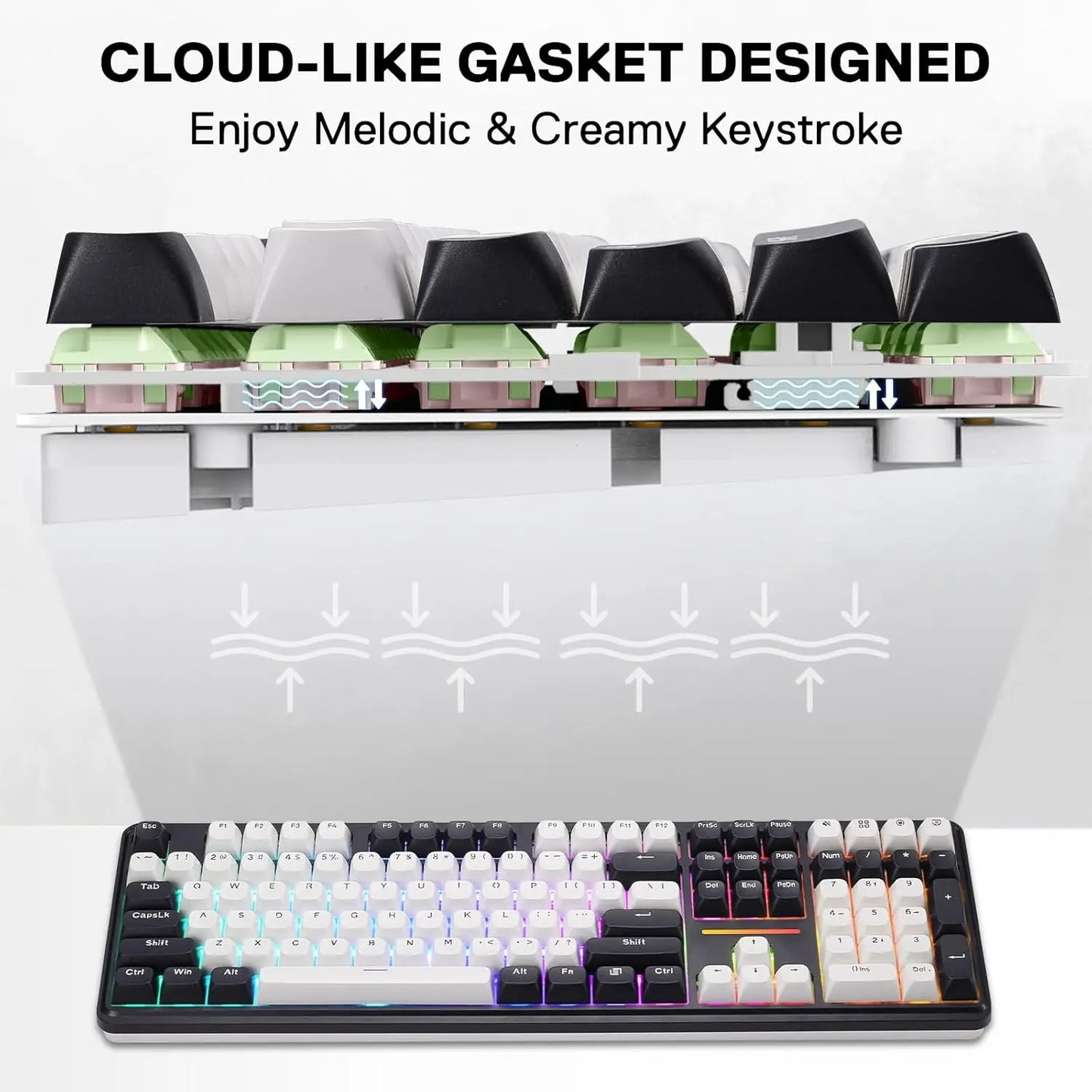 Redragon K745 Pro Wireless Gasket 108 Keys Mechanical Gaming Keyboard
