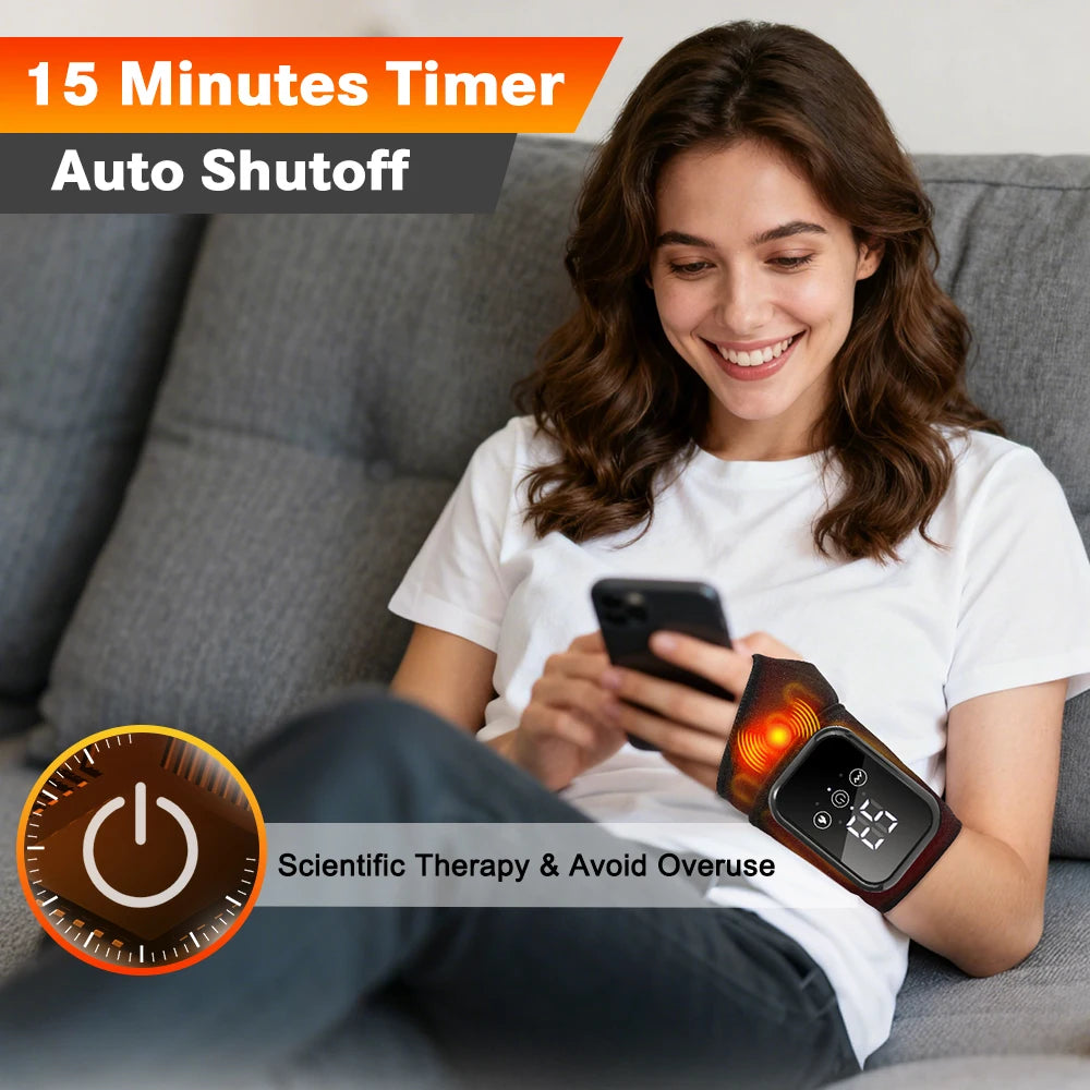 Agdoad Electric Heating Wrist Massager With Vibration Therapy