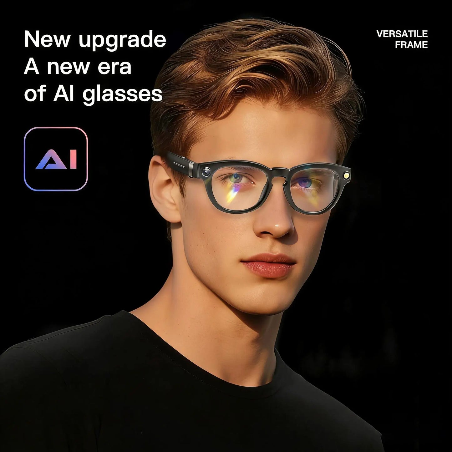 AI Smart Glasses With 8MP Camera Real Time Translation