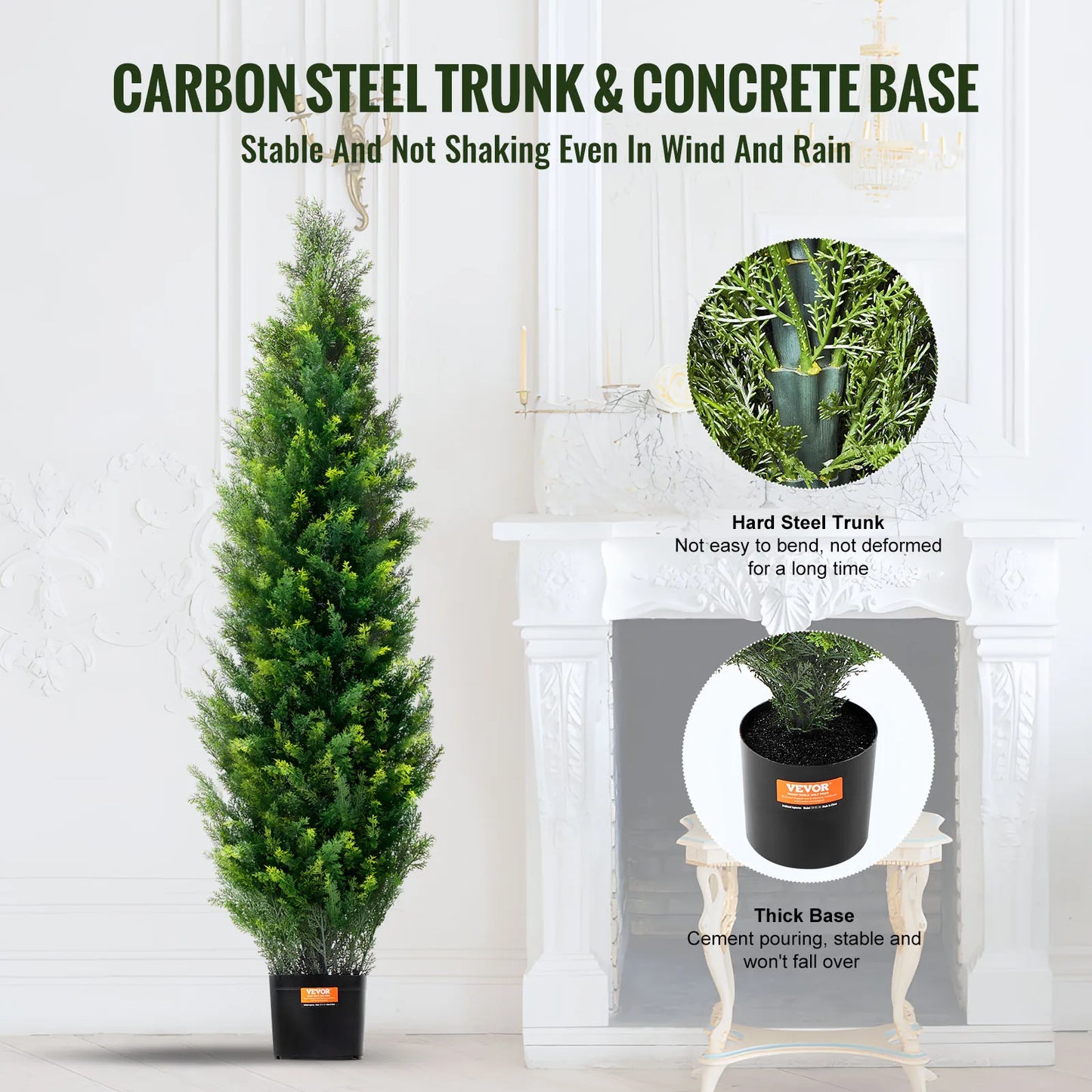 SucceBuy Artificial Cedar Topiary Tree for Indoor Outdoor Decor