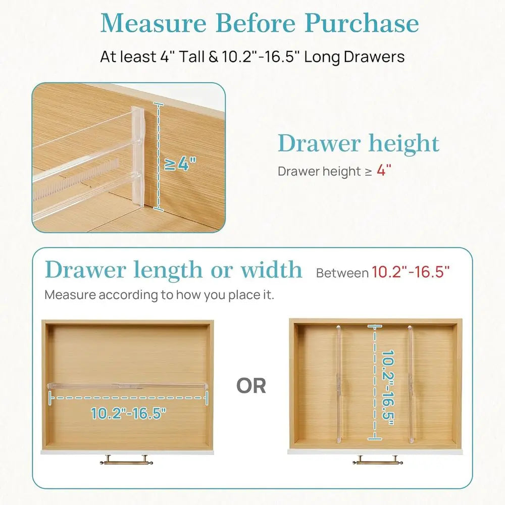 12 Pack Adjustable Drawer Dividers For Expandable Organizer