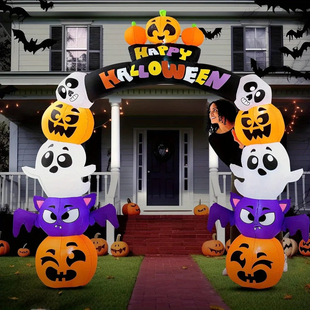 Joyfy Halloween Inflatable Pumpkin Archway Led Outdoor Yard Decor