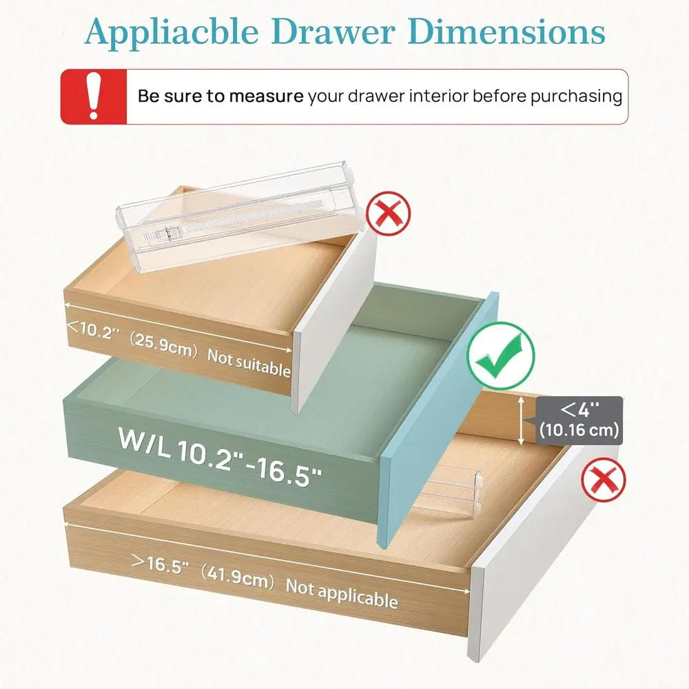 12 Pack Adjustable Drawer Dividers For Expandable Organizer
