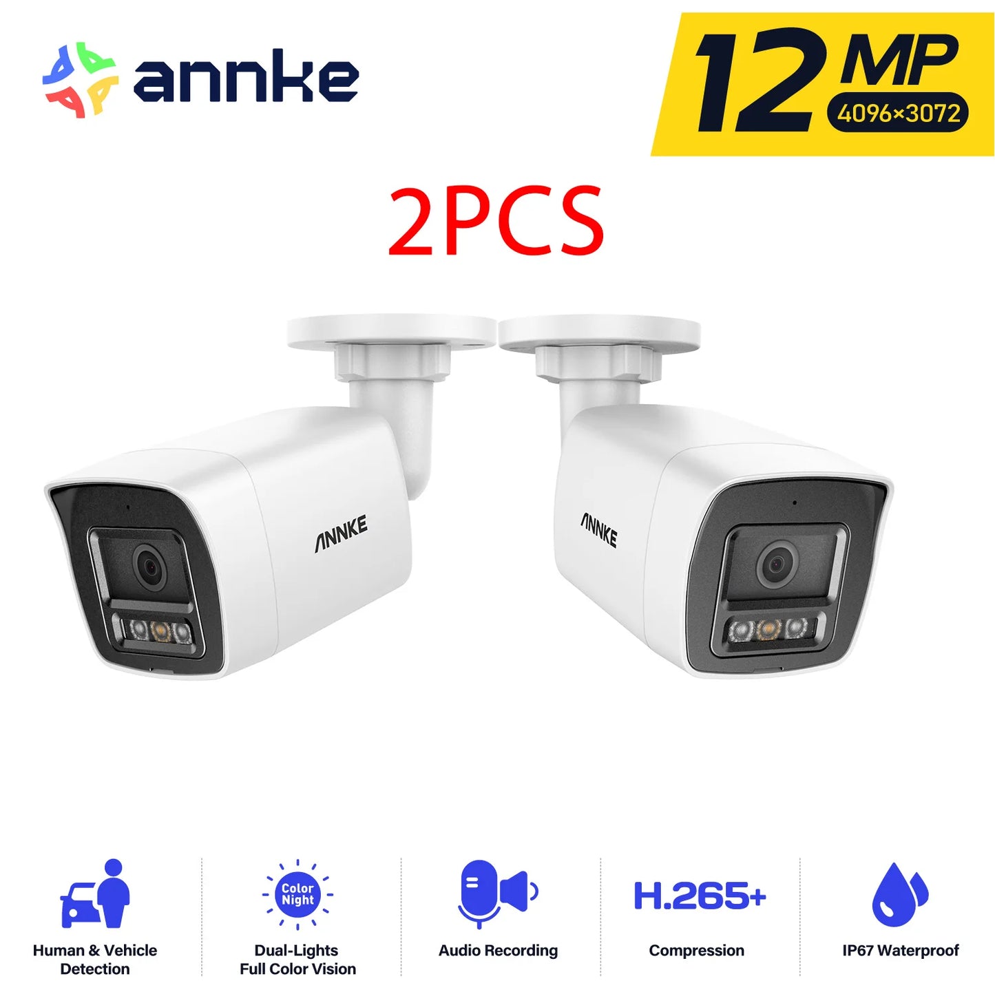 ANNKE 12MP PoE IP Camera With Dual Light And Microphone
