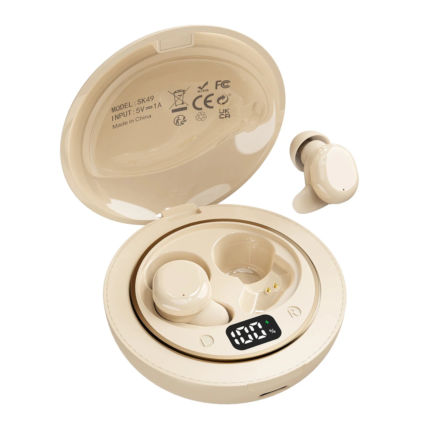 Shuke Sk49 Bluetooth Wireless Sleep Earbuds Noise Canceling With Case
