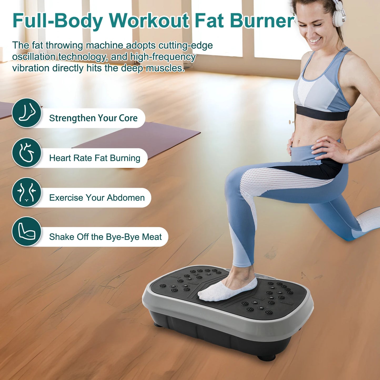 Vibration Plate Exercise Machine For Home Fat Burning Workout Portable