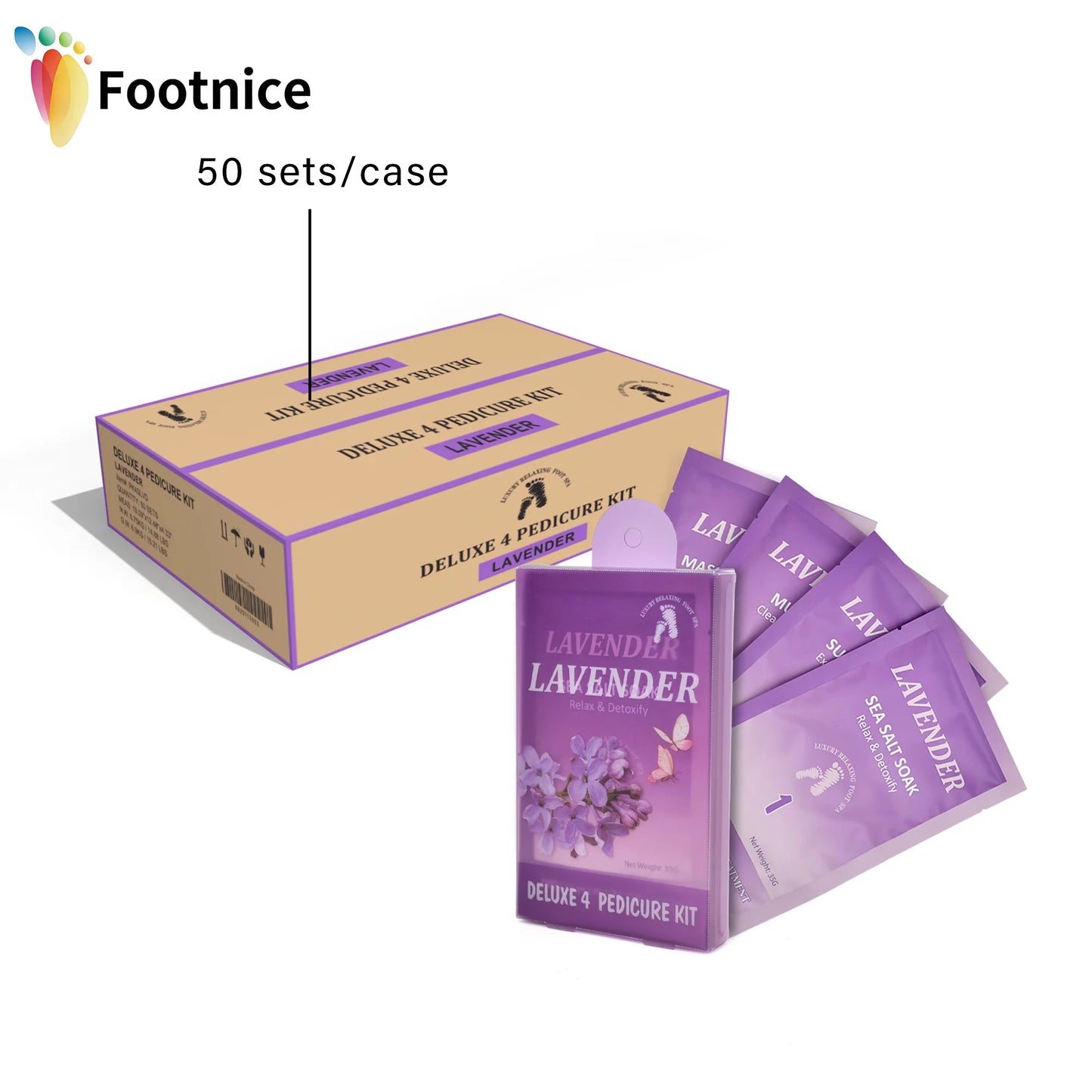 FootNICE 4 Step Spa Pedicure Kit 4-In-1 Deluxe Foot Care