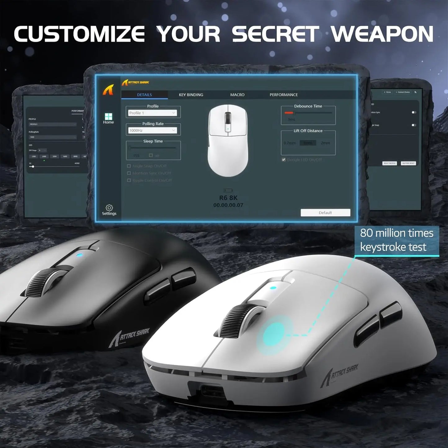 Attack Shark R6 Wireless Gaming Mouse With 8KHz Polling