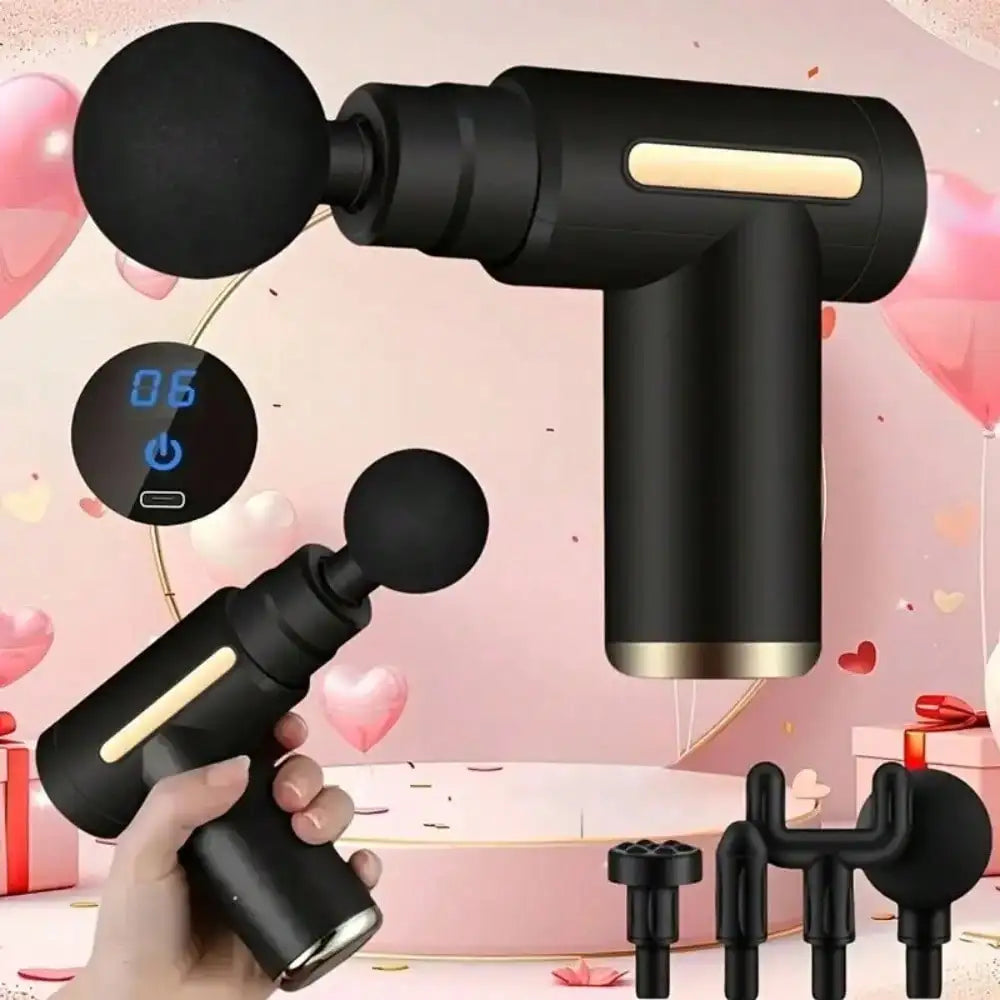 Portable USB Massage Gun with 4 Heads for Deep Tissue