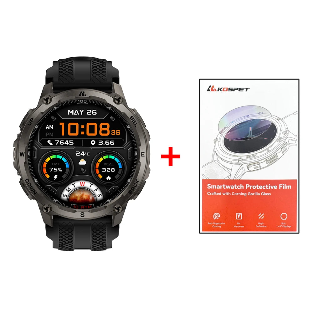 KOSPET Tank T4 Smartwatch With GPS And Heart Rate Tracking