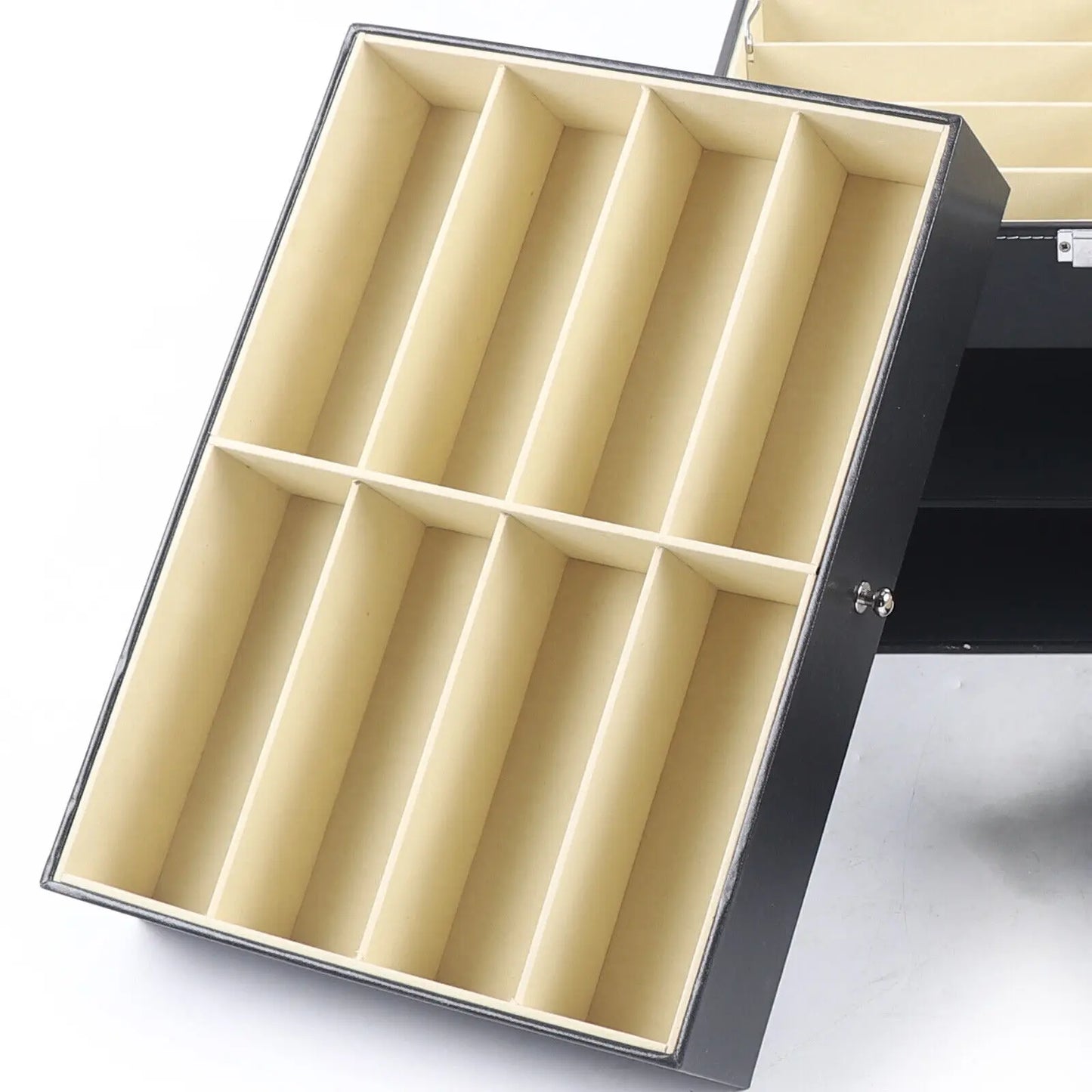 PU Leather Sunglasses Display Box With Glass Window Organizer
