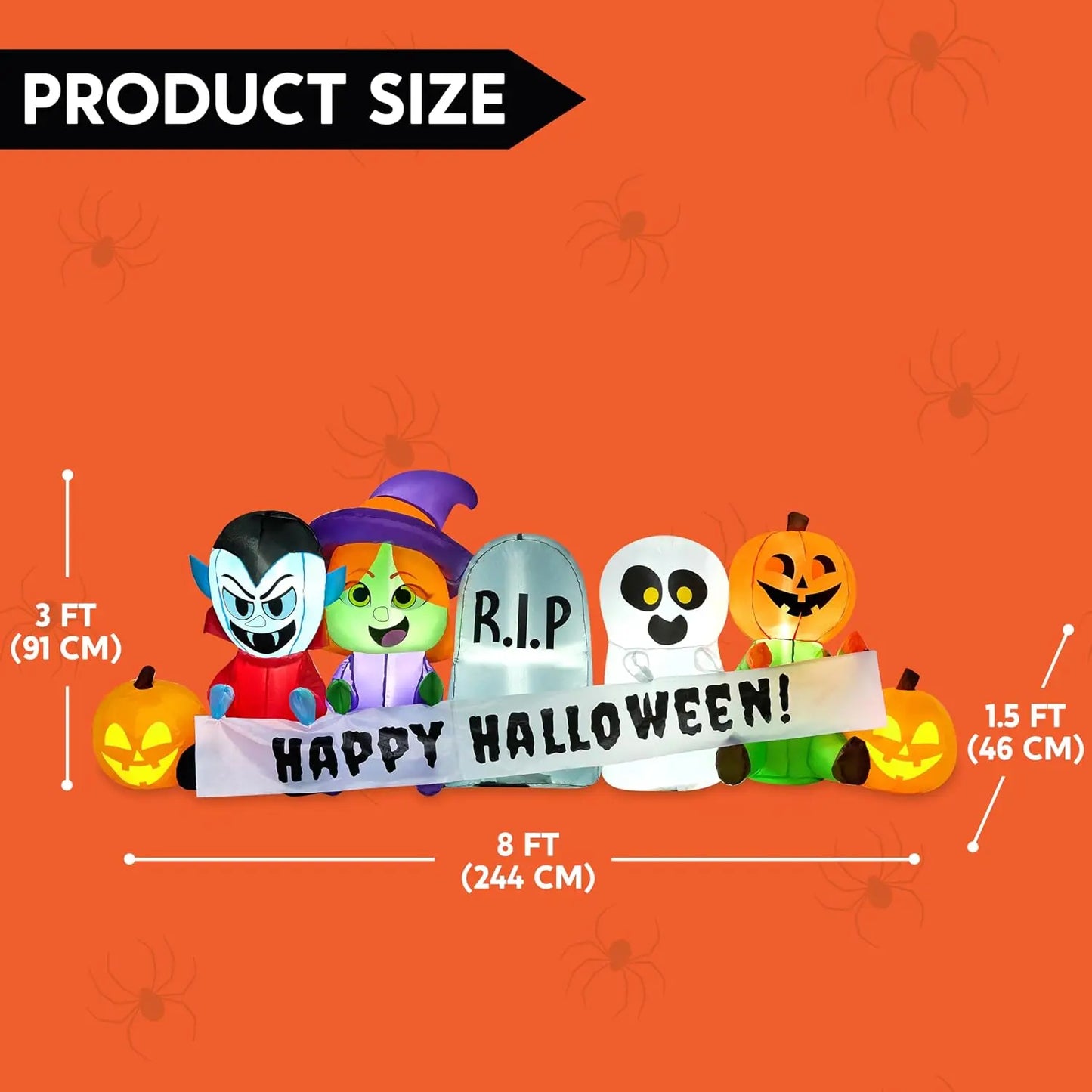 Joyfy Inflatable Halloween Multi-Character Series With LED Lights Outdoor Yard