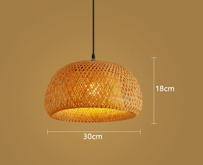 Molden Bamboo Lantern Pendant Lamp Natural Rattan E27 LED