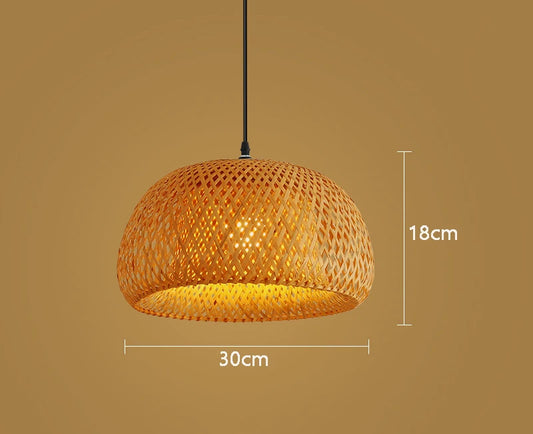 Molden Bamboo Lantern Pendant Lamp Natural Rattan E27 LED