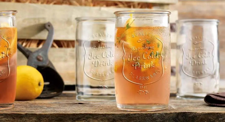 Vintage Italian Style Clear Tumbler Set of Glassware